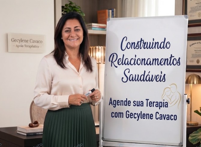Dra. Gecylene em frente ao quadro branco: Construindo Relacionamentos Saudáveis